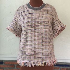 Zara Tweed Colorful Top